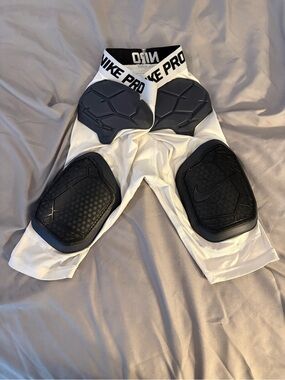 Nike White Compression Shorts with Black Molded Pads